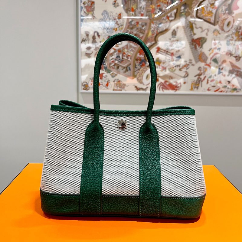 HERMES 가든파티 23 Neo Canvas 에크루 베르트 모이옌 그린