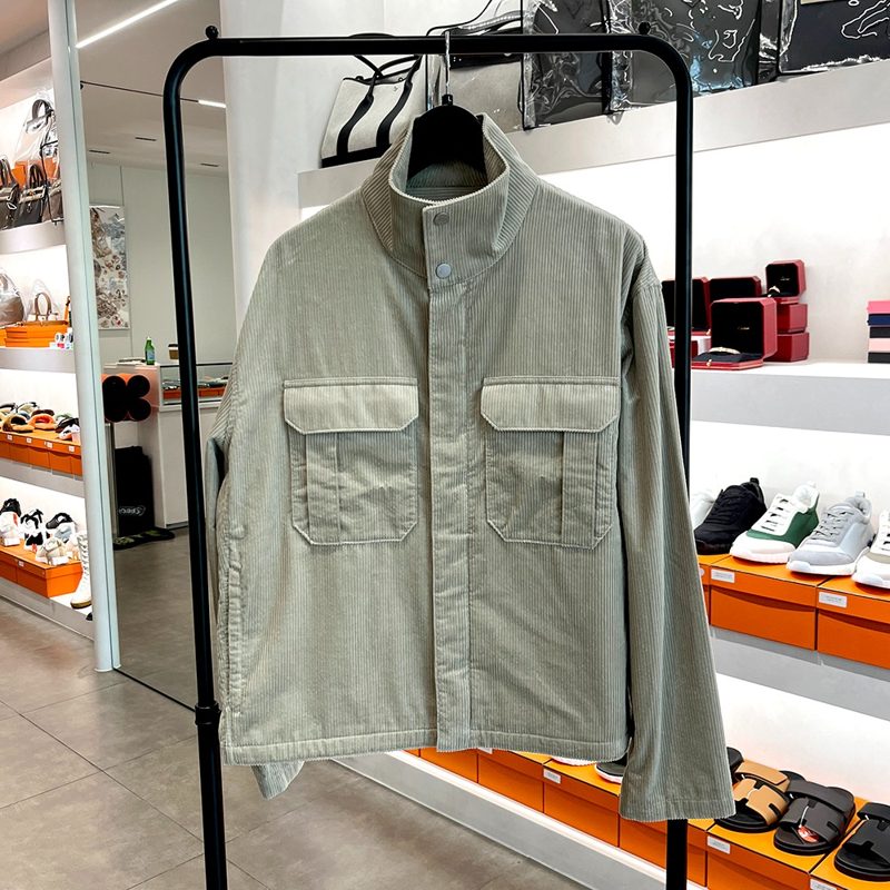 HERMES Gusset Pocket Jacket Shirt 크레 베이지