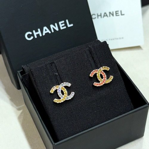 CHANEL 디아만테 로즈골드 핑크 블루 Two-Tone 귀걸이