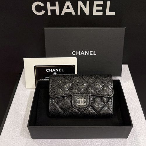 CHANEL Classic Card Wallet ๊ทธ๋ ์ธ๋ Calfskin ์์ฅ
