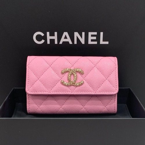 CHANEL ๊ทธ๋ ์ธ๋ Calfskin Card Wallet ์ดํ์ธ๊ณจ๋ ์ฐํํฌ