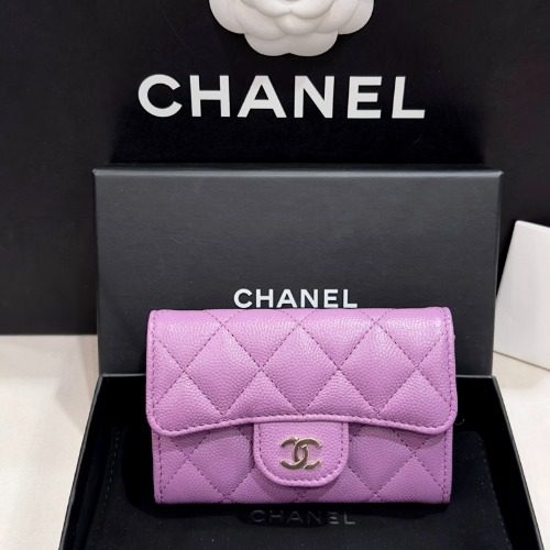 CHANEL Classic Card Wallet ๊ทธ๋ ์ธ๋ Calfskin ํผํ ์ดํ์ธ๊ณจ๋