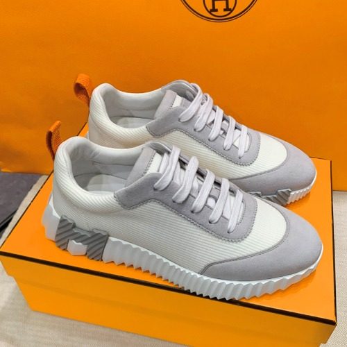 HERMES 바운싱 Sneakers Suede White H 그레이 오렌지 Point
