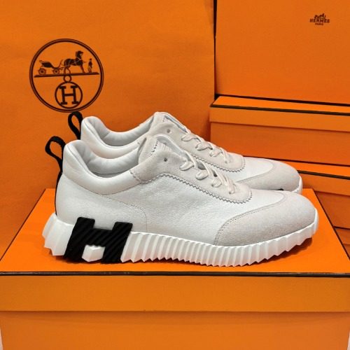 HERMES 바운싱 Sneakers 고트스킨 White H Black Logo