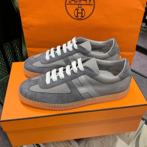 HERMES 부메랑 Sneakers Suede Calfskin 그레이