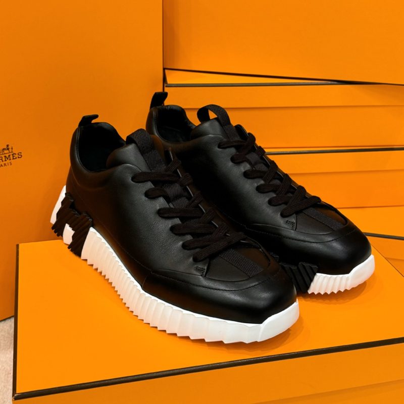 HERMES Jump Sneakers Calfskin Black H Black