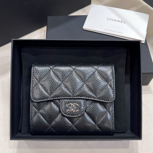 CHANEL Classic Small Flap 그레인드 Calfskin 은장 Black