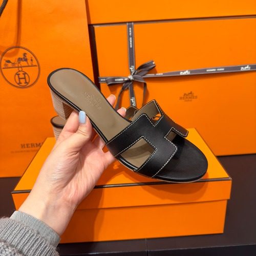 HERMES μ€μμμ€ Sandals Calfskin Classic Black