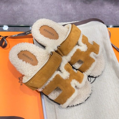 HERMES Shearling μνλ Sandals κ³ νΈμ€ν¨ μΈμ€ν¨ λΈλΌμ΄