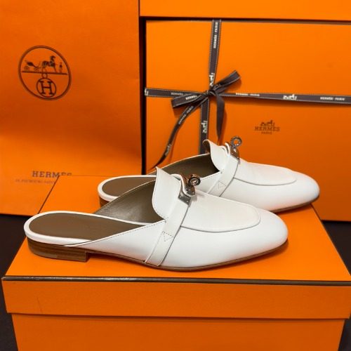 HERMES μ€μ¦ Mules Slippers White μμ₯ μΌλ¦¬ 36.5