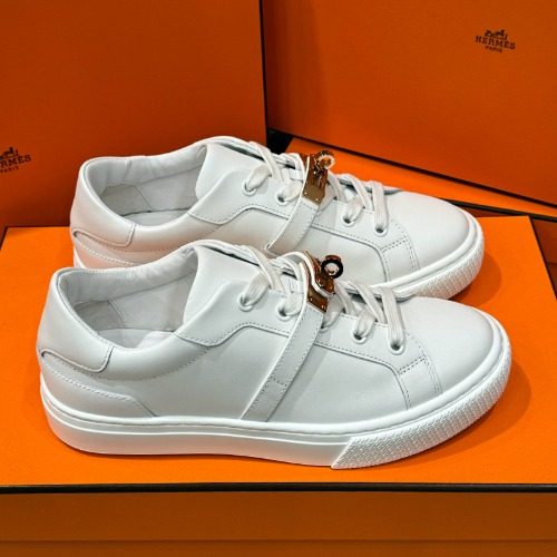 HERMES Sneakers Calfskin λ‘μ¦κ³¨λ μΌλ¦¬ Buckle White