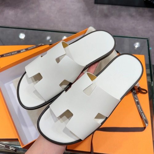HERMES μ΄μ¦λ―Έλ₯΄ Slippers Calfskin White Sandals 41.5 / 42.5