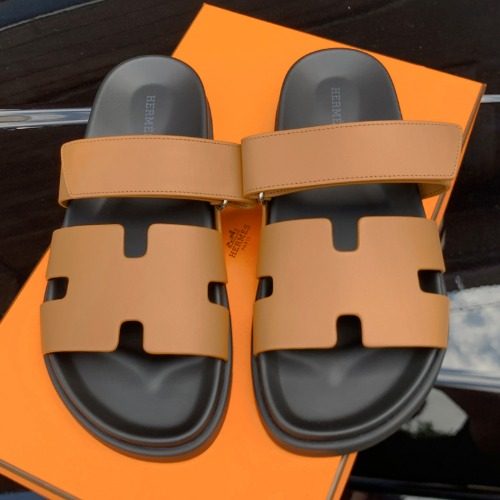 HERMES Calfskin 시프레 Sandals 브라운