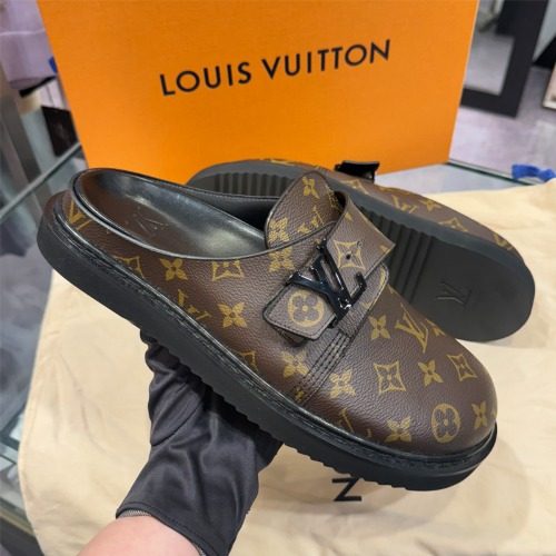 LOUIS VUITTON Sandals LV Easy Mules 브라운 Black Logo