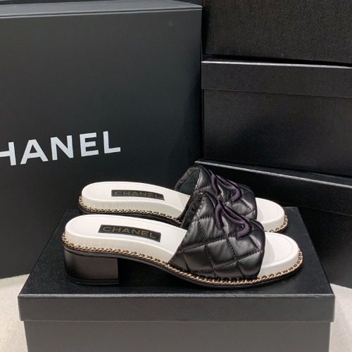 CHANEL Embossed Quilted CC Logo Sandals Black