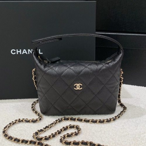 CHANEL 25 S / S 호보백 그레인드 Calfskin Gold Metal Black Chain