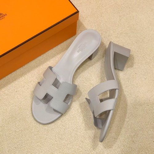 HERMES 오아시스 Sandals 앱송 Calfskin 매트 White