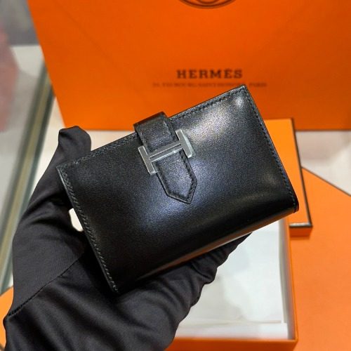 HERMES 복스카프 베안 Strap 은장 Card Wallet