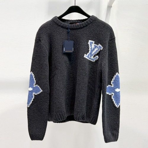 LOUIS VUITTON Sweater Chunky Wool Blend Pullover Knit λ€ν¬κ·Έλ μ΄