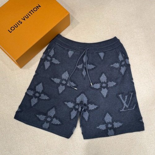 LOUIS VUITTON Jacquard Textured Cotton Knit Shorts Indigo Shorts 블루