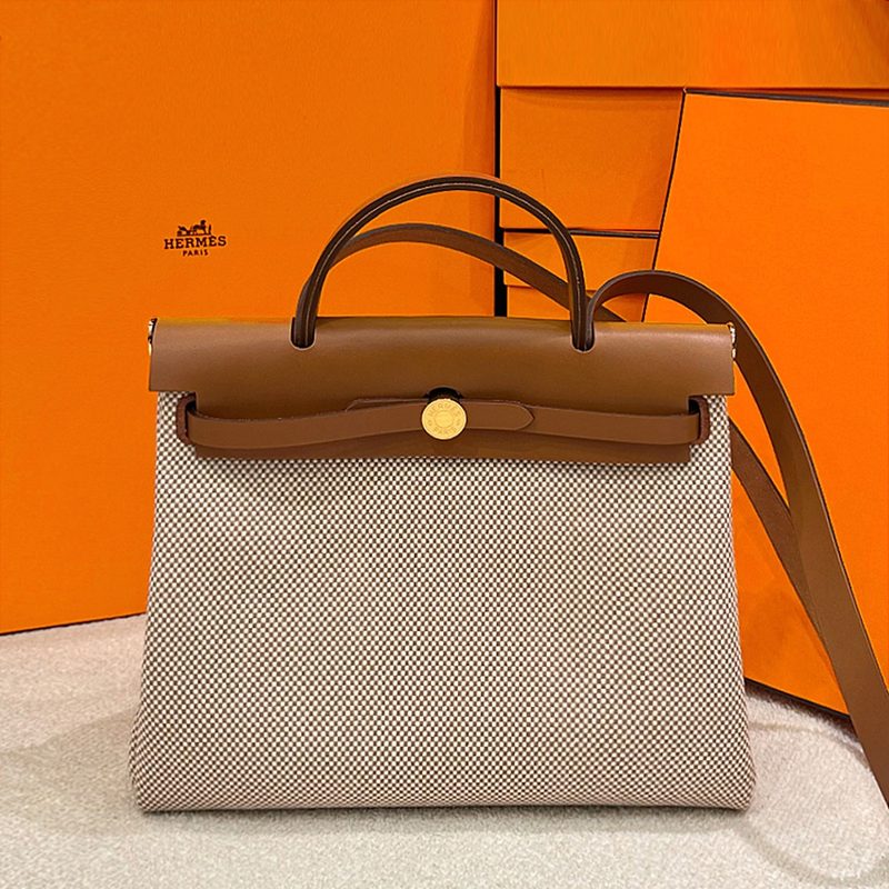 HERMES 에르백 31 크리스 바이킹 Canvas 헌터 베이지 Gold-Tone