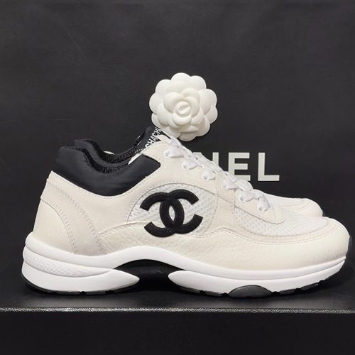 CHANEL 크루즈 Mesh Calfskin 아이보리 Sneakers Women's용