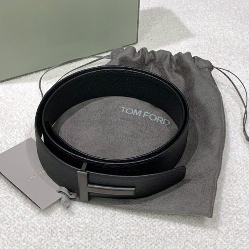 ํฐํฌ๋ Grain Leather T Icon Belt Black