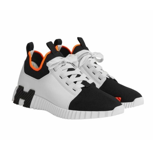 HERMES ๋ํํธ Sneakers Knit Calfskin Black H Black ์ค๋ ์ง