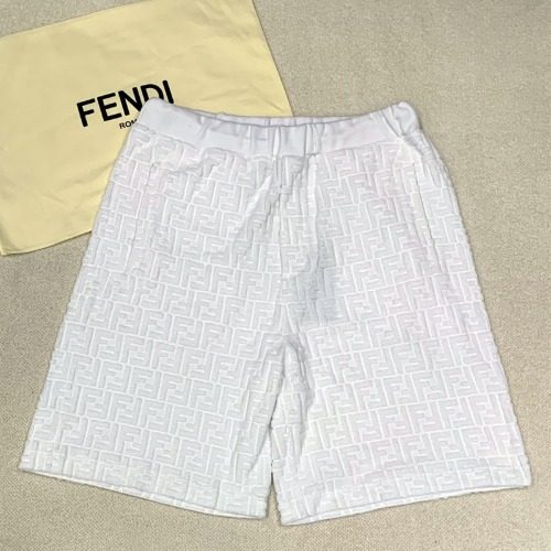 FENDI FF Terry Cotton Shorts White