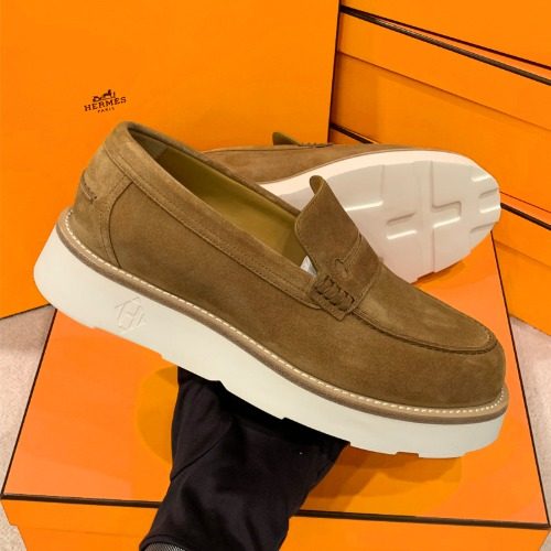 HERMES 크리스 Loafers 브라운