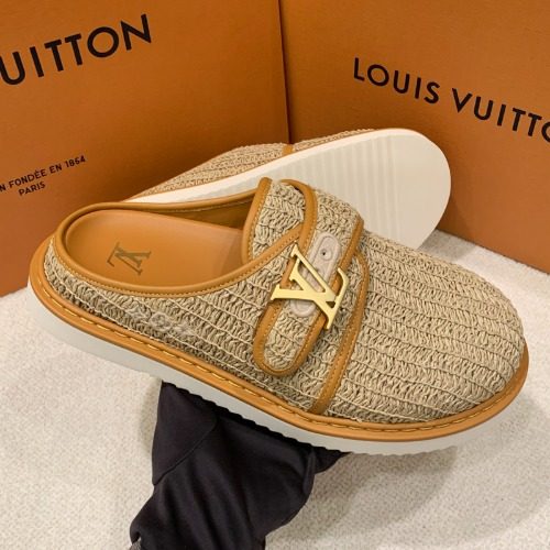 LOUIS VUITTON Sandals LV Easy Mules Raffia ๋ฒ ์ด์ง